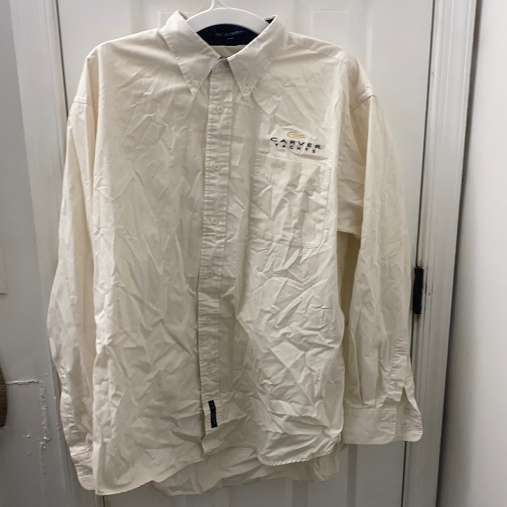 Carver yachts xl button down long sleeve dress shirt